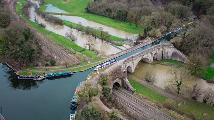 Cruising Alba UK narrowboat in channel