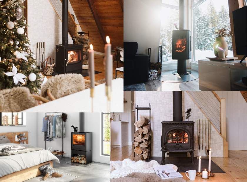 Ecofan wood stove fans on stoves in homes